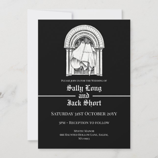 Juntos Para Sempre Fantasmas Convite Para Casament (Frente)