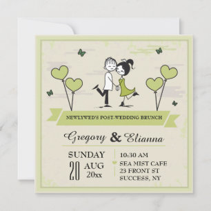 Juntos (Verdes) Posta Casamento Convite Brunch