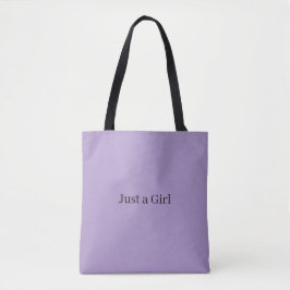 Just a Girl purple tote bag