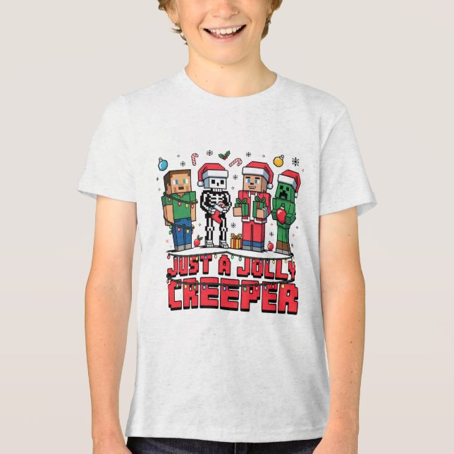 Just a Jolly Creeper Video Game Party Shirt (Frente)