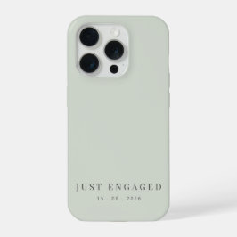 Just Engaged Minimalist Typography Pale Sage