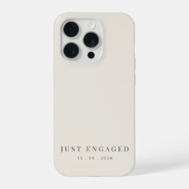 Just Engaged Minimalist Typography Soft Beige