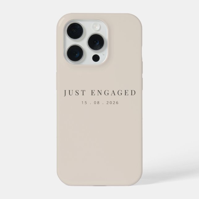Just Engaged Minimalist Typography Soft Latte (Verso)