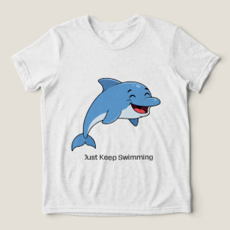 Just Keep Swimming Dolphin Kids Shirt – Cute Ocean