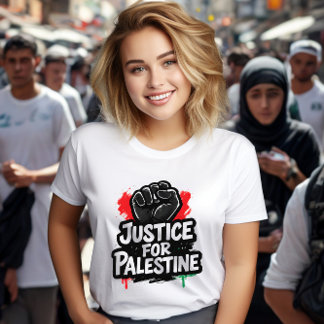 Justiça Para Camiseta Gráfica Palestina