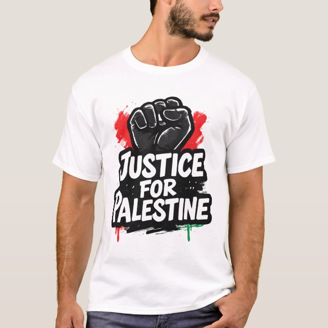 Justiça Para Camiseta Gráfica Palestina (Frente)