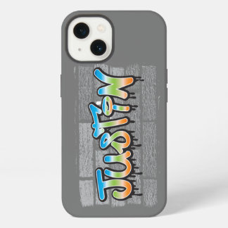 Justin Your Name graffiti Logo Brick Wall Paint