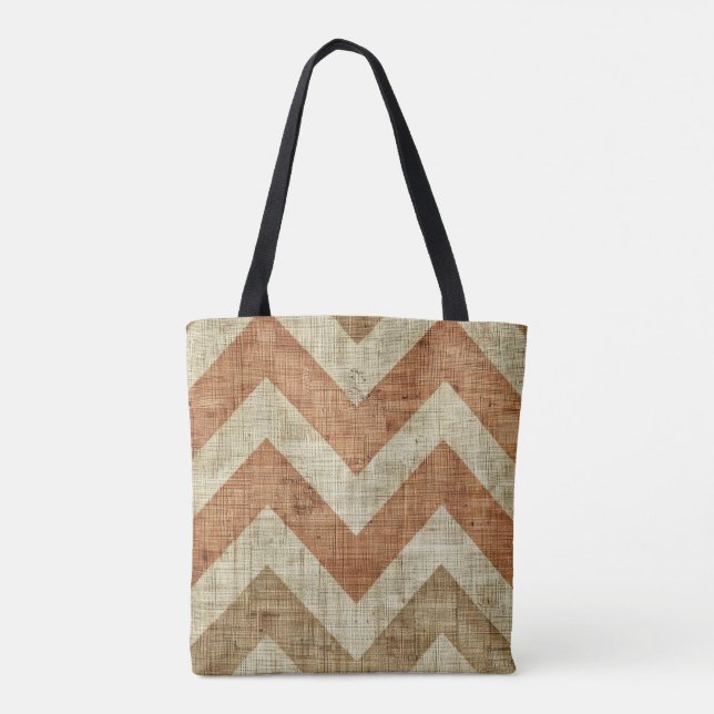 Jute Chevron Tote Bag (Verso)
