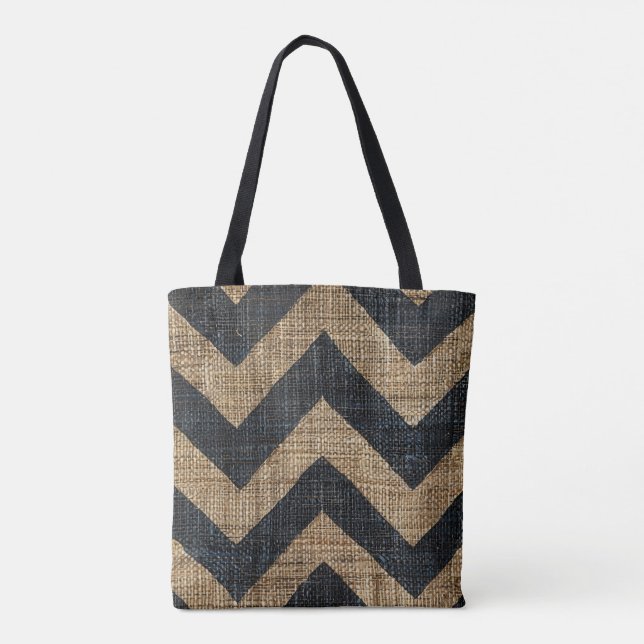 Jute Chevron Tote Bag (Verso)