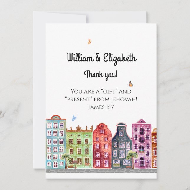 JW C.O. e Esposa Obrigado - Novo Cartão de Atribui (Frente)