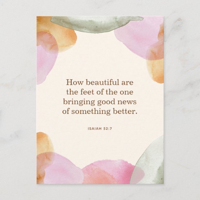 JW Pioneer Gift, Isaiah 52:7 | Cartão postal JW (Frente)