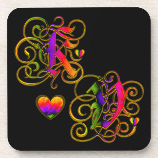 K ama V em Porta copos Negra com Corações