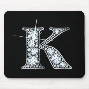 "K" Faux-"Diamond Bling" Mousepad
