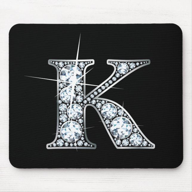 "K" Faux-"Diamond Bling" Mousepad (Frente)