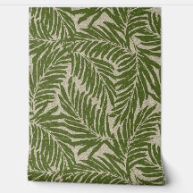 Kahanu Palms Hawaiian Faux Linen Textura- Olive