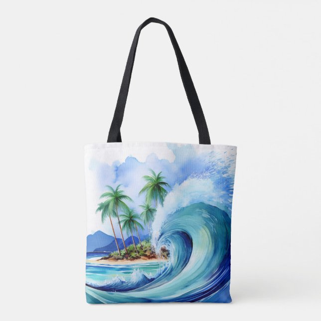 Kai Aloha Island Watercolor Bolsa de praia (Verso)