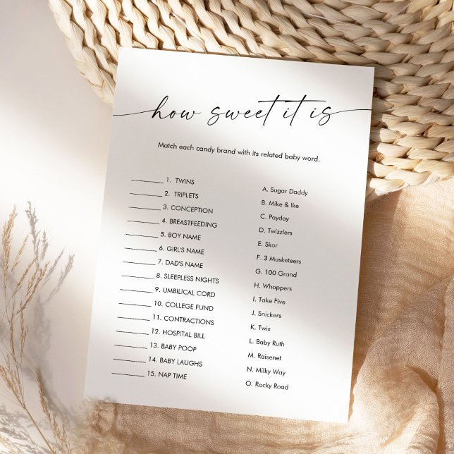 KAIA Como É Doce O Cartão De Bebê Bar De Candy (Criador carregado)