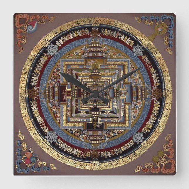 Kalachakra Mandala Um Relógio De Parede (Frente)