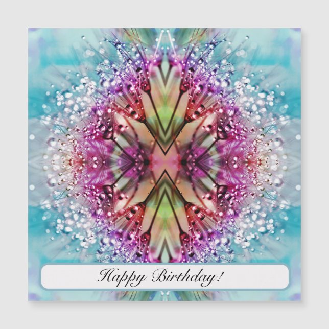 Kaleidoscope Dewdroits: Arte Floral Abstrato (Frente)