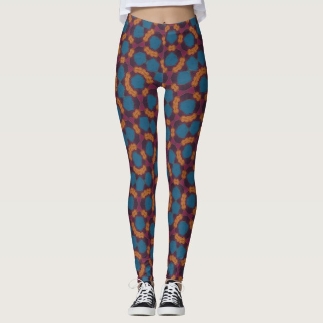 Kaleidoscope Floral Half-Print Leggings (Frente)