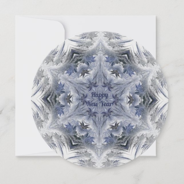 Kaleidoscope Snowflake - Placa plana de Feliz ano  (Frente)