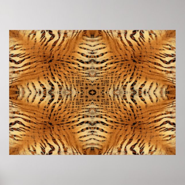 Kaleidoscope Tiger Fur Pattern poster (Frente)