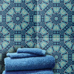 Kaleidoscópio Azul Suave e Indigo Geométrico<br><div class="desc">Este azulejo cerâmico apresenta um design caleidoscópico único e mesmerizante. Os intrincados padrões geométricos se desdobram em harmonia simétrica, criando uma experiência visual cativante. O azulejo é enfeitado com uma elegante mistura de azuis profundos e matizes mais leves, que cria um contraste impressionante que desenhar o olho para o centro....</div>