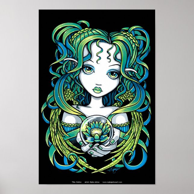 "Kallan" Green Lotus Water Poster (Frente)