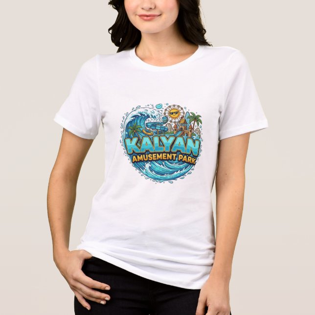 Kalyan Amusement Park Wave-Typography Logo Camiset (Frente)