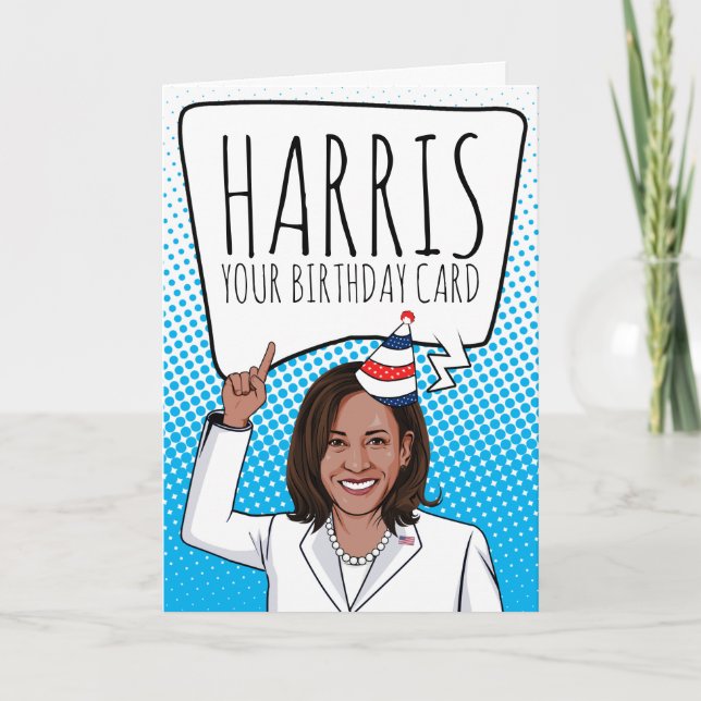 Kamala Harris Birthday: Harris seu cartão de anive (Frente)