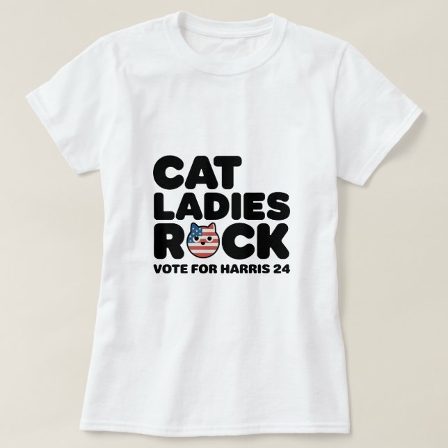 KAMALA HARRIS CAT LADIES ROCK! camiseta (Frente do Design)