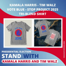 Kamala Harris Tim Walz Vote Blue Stop Project 2025