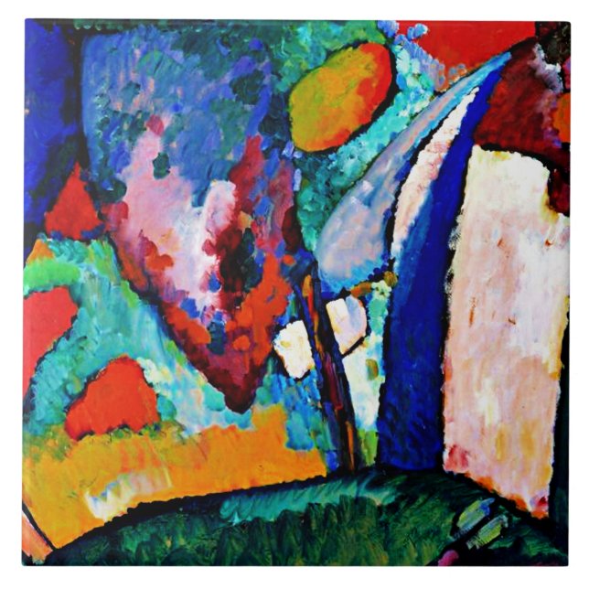 Kandinsky - A Quebra d'água, pintura de abstrato, (Frente)