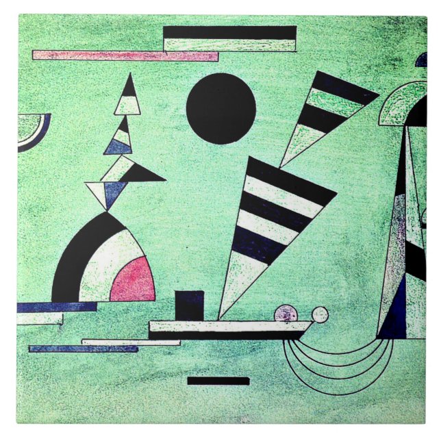 Kandinsky - Imerso em trabalho de arte verde, popu (Frente)