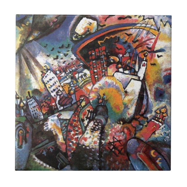 Kandinsky Moscou I Cityscape Abstrato Painting (Frente)