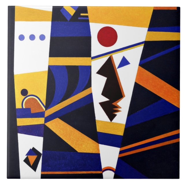 Kandinsky - trabalho de arte de abstrato colorido  (Frente)