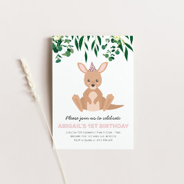Kangaroo Convite de aniversário