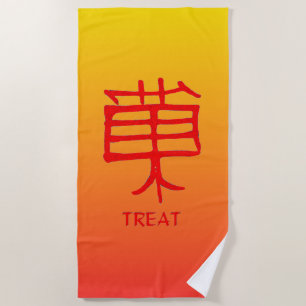Kanji Treat Red Sunset toalha de praia