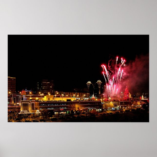 Kansas City Plaza Lights, Fireworks 21 x 13 Poster (Frente)