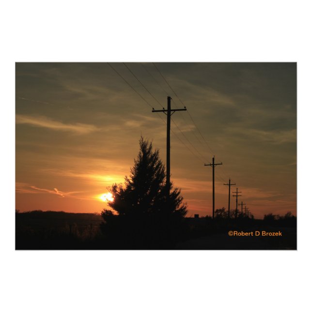 Kansas Colorful Sunset Fotografia Alargada (Frente)