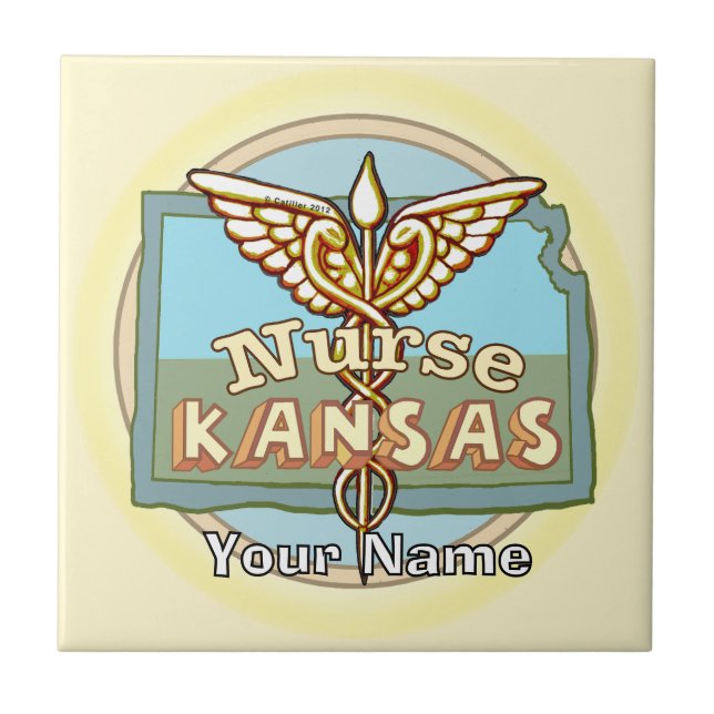 Kansas Nurse Caduceus Tile (Frente)