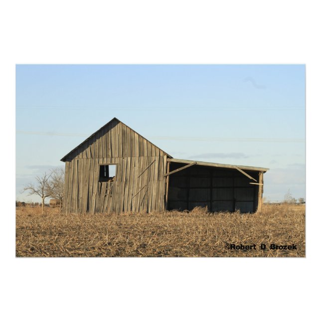 Kansas Old Wooden Barn Fotografia Alargamento (Frente)