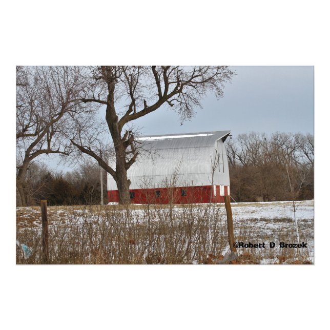 Kansas Red Country Barn Fotografia Alargamento (Frente)