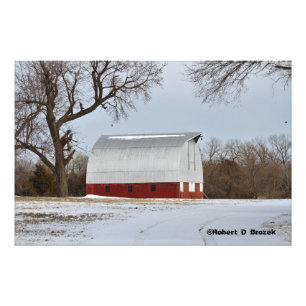 Kansas Red Country Barn Fotografia Alargamento