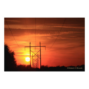 Kansas Sunset com nuvens e Alargamento de Fotos