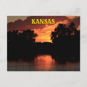 Kansas Sunset com Silhouettes, Cartão de Posto