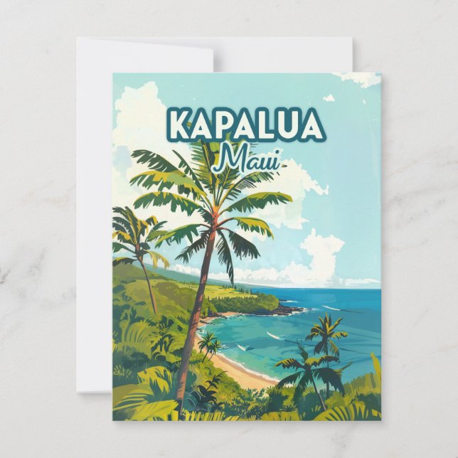 Kapalua Maui Hawaii Bay Beach Férias Retro Card (Frente)
