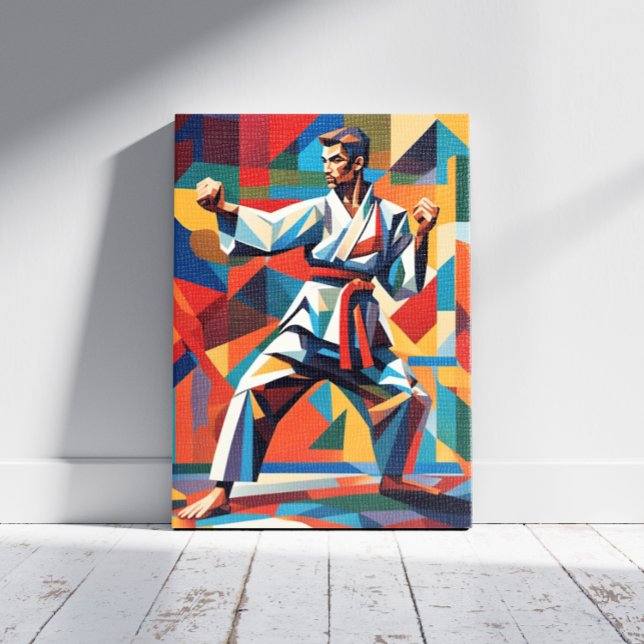 Karate Cubism Canvas Print (Criador carregado)