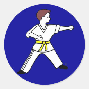 Karate Kid contemporâneo 11 etiquetas azuis