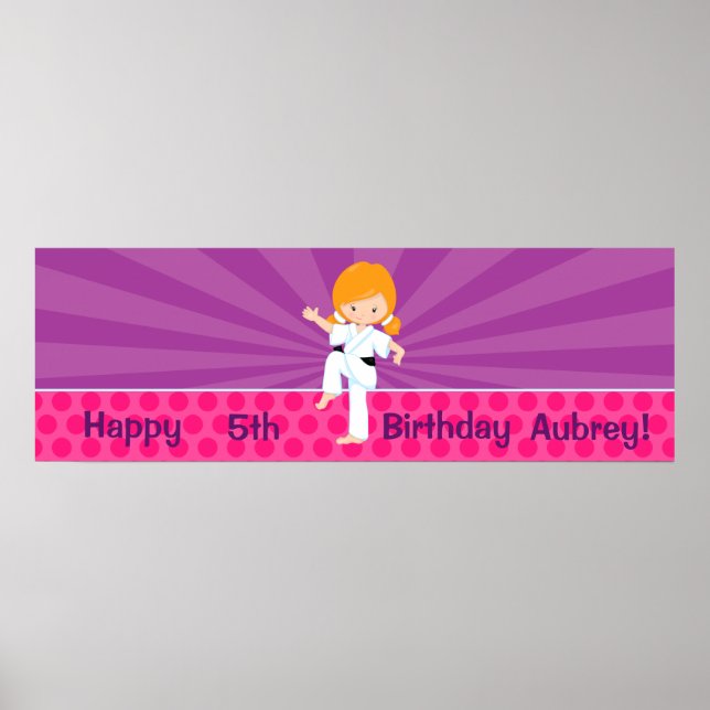 Karate Kid Girl Purple Rays Poster Red (Frente)